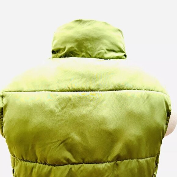 MERONA Women Lightweight Collared Zip & Button Closure Green Puff Vest Sz Small - Picture 10 of 15
